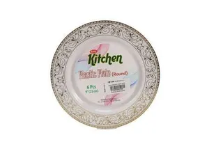 Easy Kitchen Plastic Plate Round, 6 Pieces