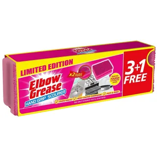 Elbow Grease Hand Grip Scourers - Pink, 4 Pieces