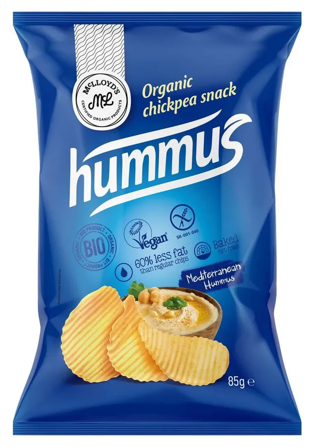 McLloyd's Baked Organic Chickpea Chips with Mediterranean Hummus Seasoning, 85g
