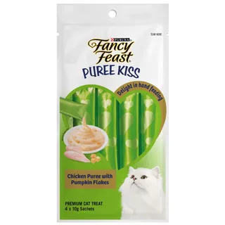 Fancy Feast Puree Kiss Chicken Puree with Pumpkin Flakes 4x10g