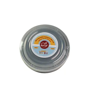 أثر حاوية بلاستيك دائرية ميكروويف مع أغطية، 16oz، 5 قطع