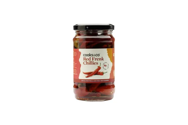 Cooks & Co Red Frenk Chillies Pickled, 300g