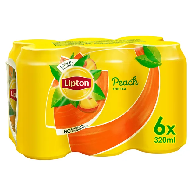 Lipton Peach Ice Tea Non-Carbonated Low Calories Refreshing Drink 320 ml x 6 pcs