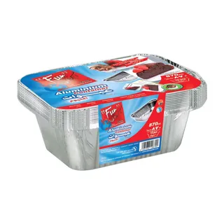 فان حاوية ألومنيوم مع غطاء 870Cc 10 قطع