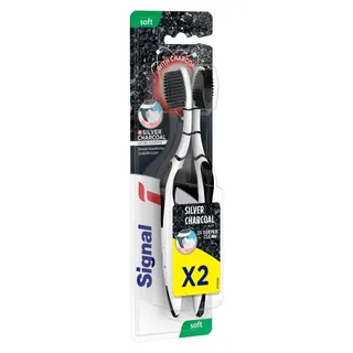 Signal Charcoal Toothbrush - Soft, 2 Pieces