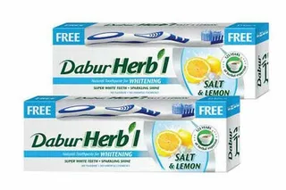 دابور هيربال معجون أسنان مبيض 150 g + فرشاة أسنان مجانية x 2 قطع