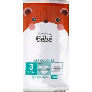 Monoprix Baby Diaper Size 3, 4-9kg, 56 Pieces