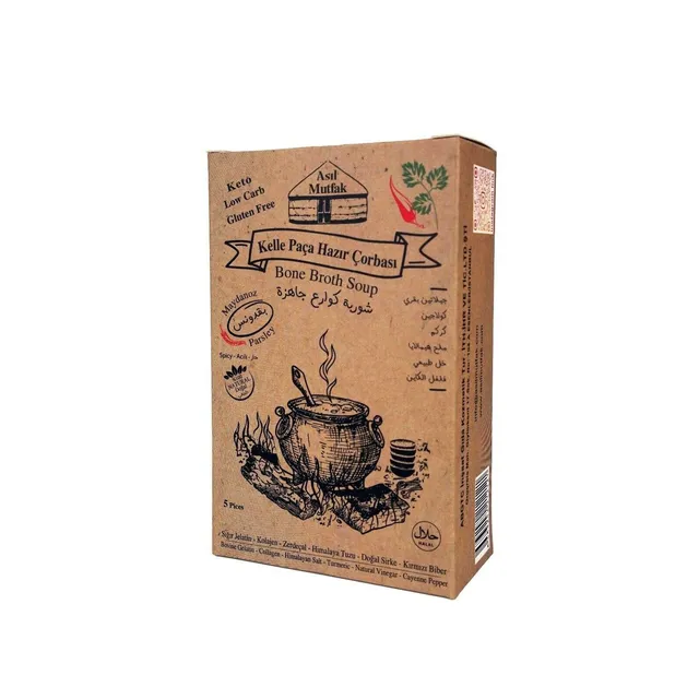 Asil Mutfak 100% Natural Spicy Parsley Bone Broth Soup, 5 Pieces