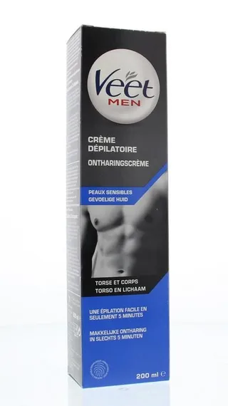 Veet Men Depilatory Cream Chest & Body Sensitive Skin 200 ml