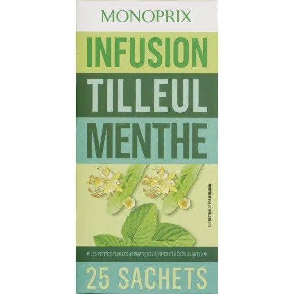Monoprix Infusion Linden And Mint 25 Bags 40 g