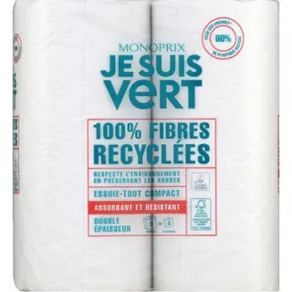 Monoprix Vert White Paper Towel Roll Compact 2S