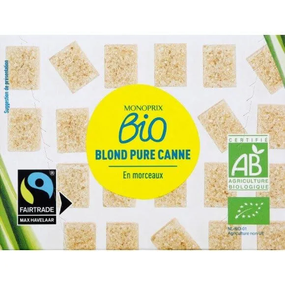 Monoprix Bio Organic Brown Sugar Cubes 500G