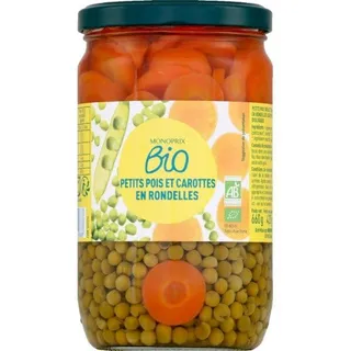 Monoprix Organic Pea And Carrots 420G