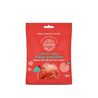Biona Organic Fizzy Peaches Fruit Gum 75G