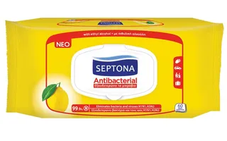 Septona Antibac Wipes Lemon, 60 Counts