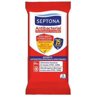 Septona Antibac Wipes 75% Ethanol 15 Counts