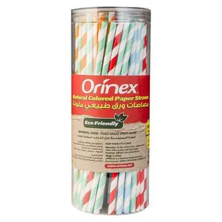 Orinex Natural Paper Colour Straw, 100 Pieces