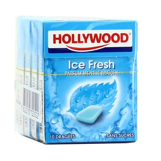 Hollywood Chewing Gum Ice Fresh No Sugar 5X10 Pieces 70G