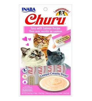 Inaba Churu Creamy Cat Treats with Tuna & Salmon - Artificial Preservatives Free