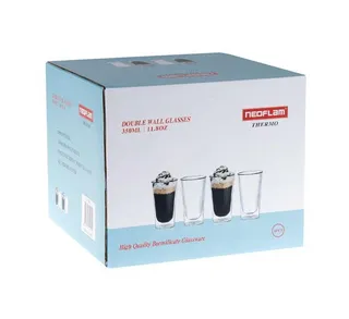 Neoflam Double Wall Glass Set, 4 Pieces, 350ml