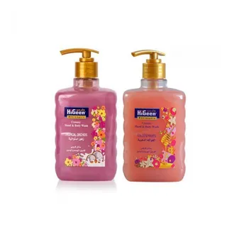 Higeen Creamy Hand & Body Wash Apple Blossom, 500ml + Higeen Creamy Hand & Body Wash Tropical Orchids, 500ml