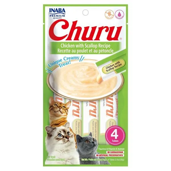 Inaba Churu Chicken With Scallop Cat Treats 56G