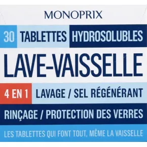 Monoprix Dishwasher 4 In 1 Tablets 30's