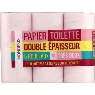 Monoprix Toilet Paper Rose 3 Ply 6 Rolls