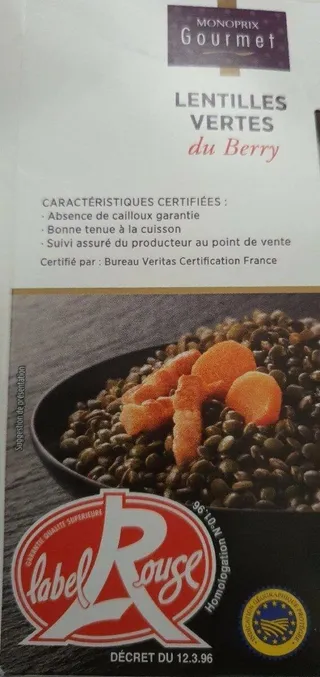 Monoprix Gourmet Lentils Green Berry 500 g