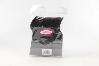 Sparkles Black Plastic Fork Heavy Duty, 25 Pieces
