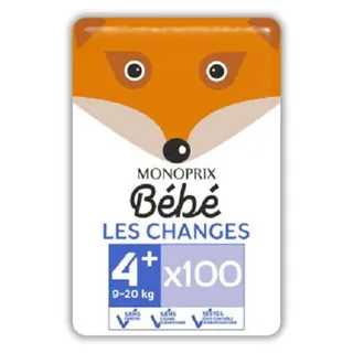 Monoprix Bebe Size 4+ Maxi 9/20Kg 50Pcs