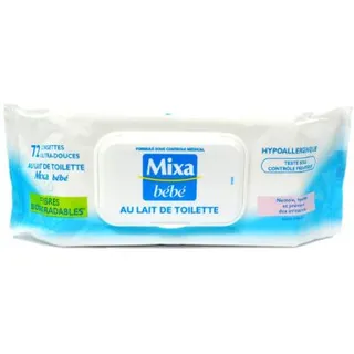 Mixa Ultra-Soft Baby Wipes With Cleansing Milk, 72 Sheets