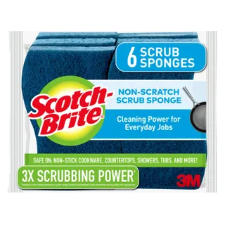Scotch Brite Non Scratch Scrub Sponges, 6 Pieces