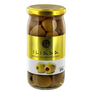Iliada Green Pitted Olives, 370g