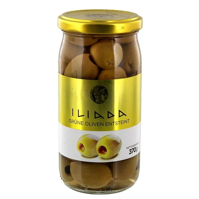 Iliada Green Pitted Olives, 370g