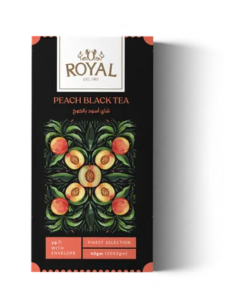 Royal Black Tea Peach Tea Bags, 20 Tea Bags