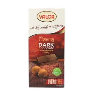 Valor Sugar Free Dark Chocolate with Truffle Cream 100 g