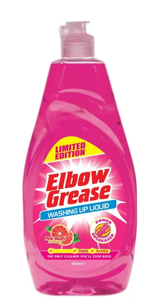Elbow Grease Washing Up Liquid Pink Blush Dishwashing, 600ml