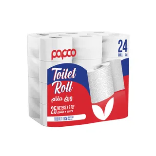 Papco 2 Ply Toilet Roll, 24 Rolls