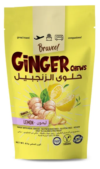 حلوى زنجبيل مع الليمون برافو63جم