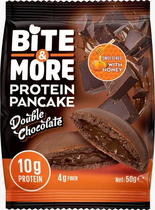 Bite & More Double Chocolate Cream Filled Protein Pancake, 50g