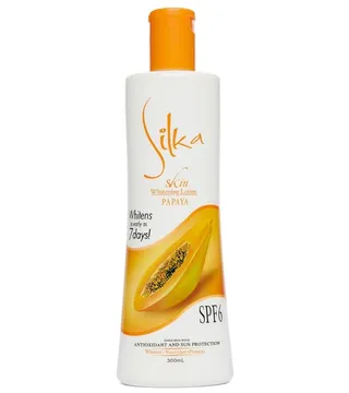 Silka Skin Whitening Lotion With Spf 6   Papaya 300 Ml