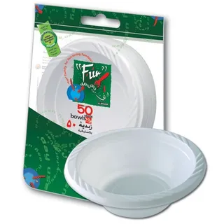 فان أوعية بلاستيك بيضاء - 10cm 50Pieces