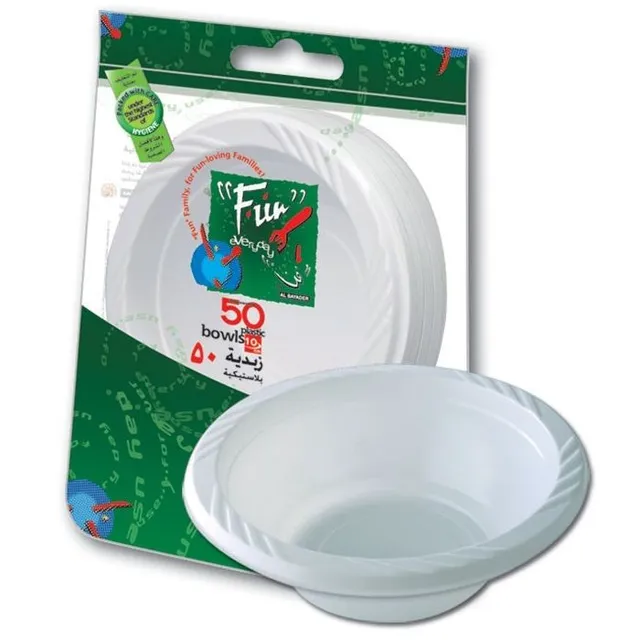 فان أوعية بلاستيك بيضاء - 10cm 50Pieces