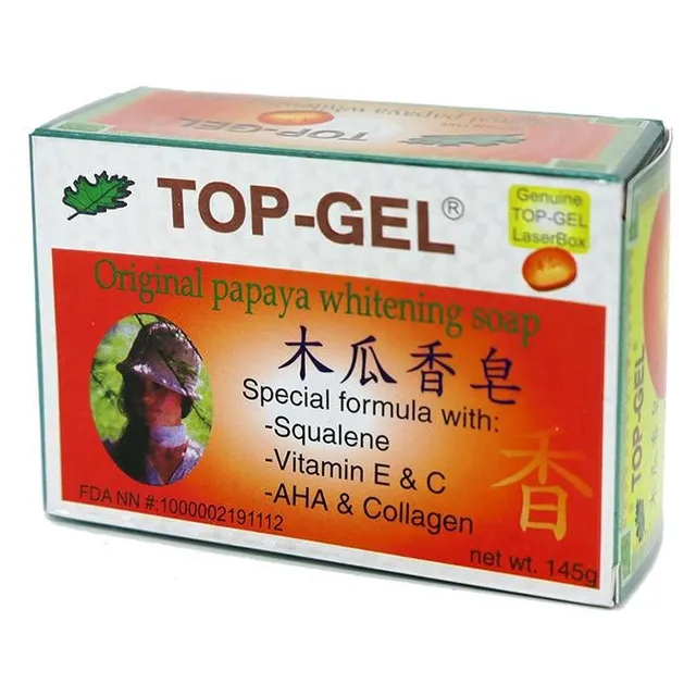 Top Gel Original Papaya Whitening Soap with Vitamins E & C 145 gr
