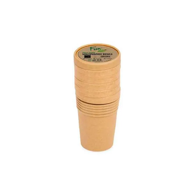 Fun Kraft Eco Paper Multipurpose Bowls W Lids 16Oz
