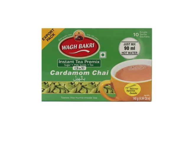 Wagh Bakri Unsweetened Cardamom Instant Tea Premix, 140g