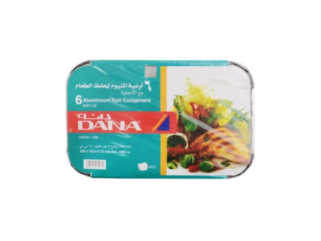 حاويات ألومنيوم مع غطاء - حجم كبير 10 في العبوة