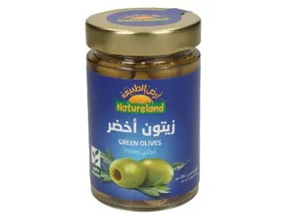 Natureland Organic Pitted Green Olives 280 g