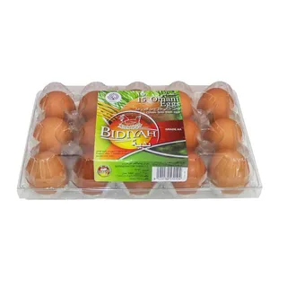 BIDIYAH EGGS WHITE/BROWN LARGE 15PCS